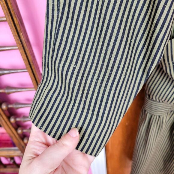 Vintage 80s Nicole Miller Striped Silk Dress - Picture 5 of 6